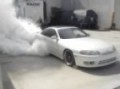 1992 White Lexus SC300 Burnout