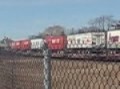2 CP Rail trailer truck train at Streetsville GO Station