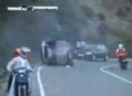 Car Peugeot 206 skid and crash and almost kill moto riders
