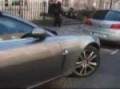Jaguar XK in Dublin (wrecked front bumper)