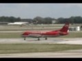 Saab taking off at Detroit Airport