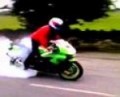 ZX9R Burn-out Tyre Explodes