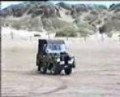 mini land rover on southport beach