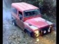 offroading in snarestone windscreen view in my land rover defender 90 4x4