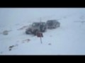 pajero towing wrangler on snow